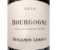 Benjamin Leroux, Bourgogne Blanc (Burgundy, France)  2016