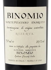 Binomio, Montepulciano d’Abruzzo DOC (Italy)  2019