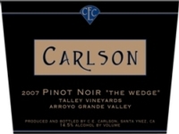 Carlson, Arroyo Grande Valley (San Luis Obispo County, California) Pinot Noir 2008