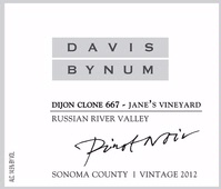 Davis Bynum, Russian River Valley (Sonoma County) Pinot Noir 2012