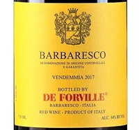 De Forville, Barbaresco DOCG (Piedmont, Italy)  2017