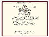 Domaine de Clos Salomon, Givrey Premier Cru (Burgundy, France)  2016