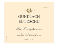 Gundlach Bundschu, Sonoma Coast (Sonoma County, California) Dry Gewurztraminer 2020