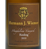 Hermann J. Wiemer, Seneca Lake (New York) Riesling 2018