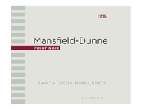 Mansfield-Dunne, Santa Lucia Highlands (Monterey County, California) Pinot Noir 2016