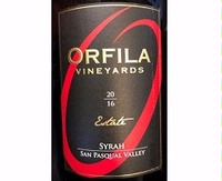 Orfila Vineyards, San Pasqual Valley (California) Syrah 2016