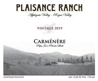 Plaisance Ranch, Applegate Valley (Rogue Valley, Oregon) Carménère 2019