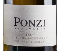 Ponzi Vineyards, Willamette Valley (Oregon) Chardonnay 2018