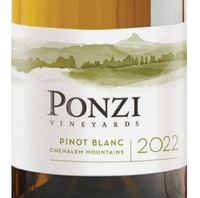 Ponzi Vineyards, Chehalem Mountains (Willamette Valley, Oregon) Pinot Blanc 2022