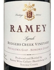 Ramey Wine Cellars, Petaluma Gap, Sonoma Coast (Sonoma County, California) Syrah 2015