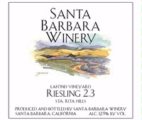 Santa Barbara Winery, Sta. Rita Hills (Santa Barbara County, California) Riesling 2017