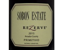 Sobon Estate, Amador County (California) Primitivo 2015