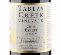 Tablas Creek Vineyard, Adelaida District, Paso Robles (California)  2016