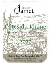 Domaine Jamet, Côtes du Rhône Blanc (Rhône Valley, France)  2020