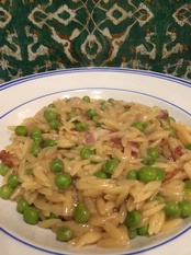 WINE WITH…Orzo ‘Rissotto’ with Peas and Pancetta