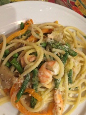 WINE WITH…Pasta Primavera with Shrimp and Salmon