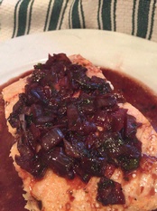 WINE WITH…Salmon with Shallot – Red Wine Reduction Sauce