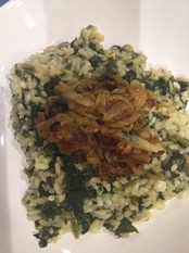 Risotto With Spinach and Caramelized Onions