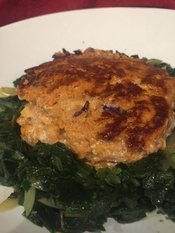 WINE WITH…Salmon Patties with Spinach