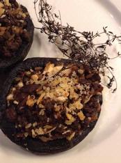 WINE WITH…Mushrooms Stuffed with Beef, Rice and Feta