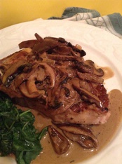 WINE WITH…Veal Chops with Mushrooms and Bourbon Cream Sauce