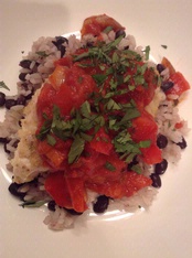 WINE WITH…Grouper with Caribbean Creole Sauce Atop Rice & Black Beans