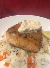 WINE WITH…Roasted Salmon with Kimchi-Mayonnaise