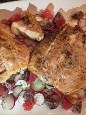 WINE WITH…Salmon with Pink Grapefruit, Beets and Radishes