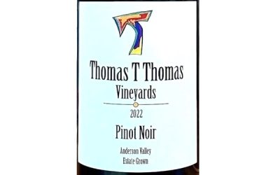 Thomas T Thomas Vineyards, Anderson Valley (Mendocino County, California) Pinot Noir, Estate Grown 2022 ($70)